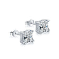 The Paris princess cut sterling silver cubic zirconia stud earrings