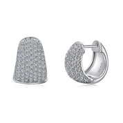 wide huggie-style cubic zirconia earrings