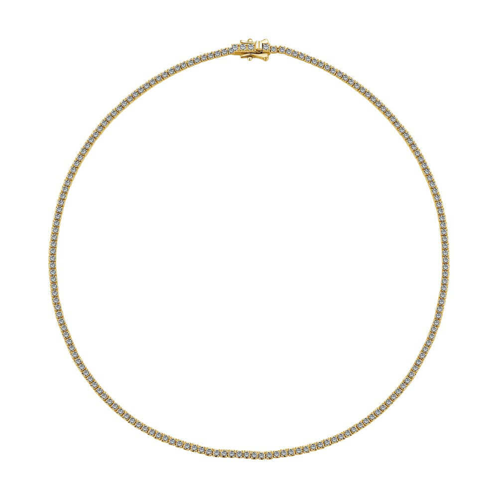 Gold Cubic Zirconia Tennis Necklace