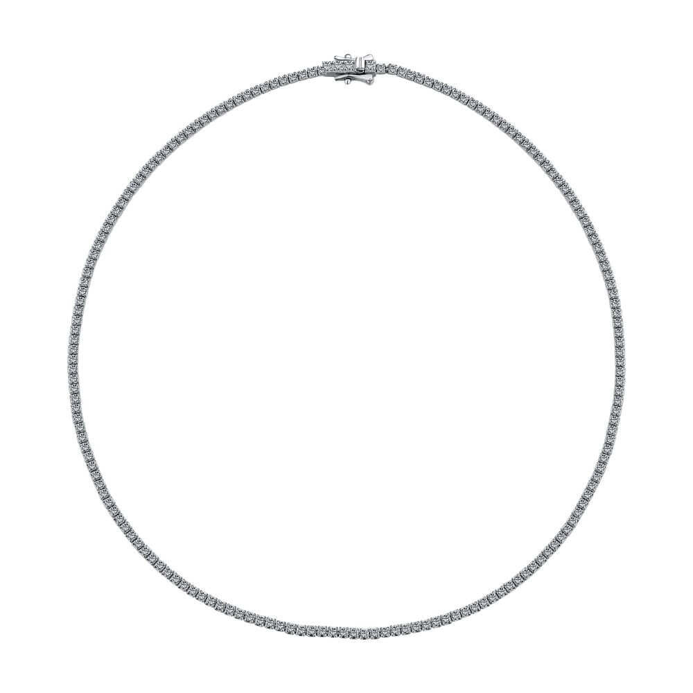 Silver Cubic Zirconia Tennis Necklace