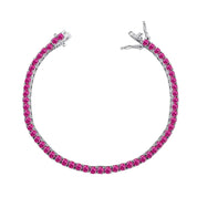 Pink Cubic Zirconia Tennis Bracelet