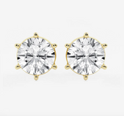 The Vienna Stud | 2ct Classic Moissanite Martini Stud in 18k Gold
