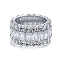 The Sephora 3-row round and emerald-cut eternity ring in sterling silver with a bold multi-stone setting
