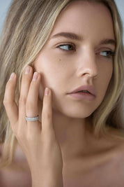 The Abebi Ring by Viviana Halil — triple eternity ring in sterling silver.