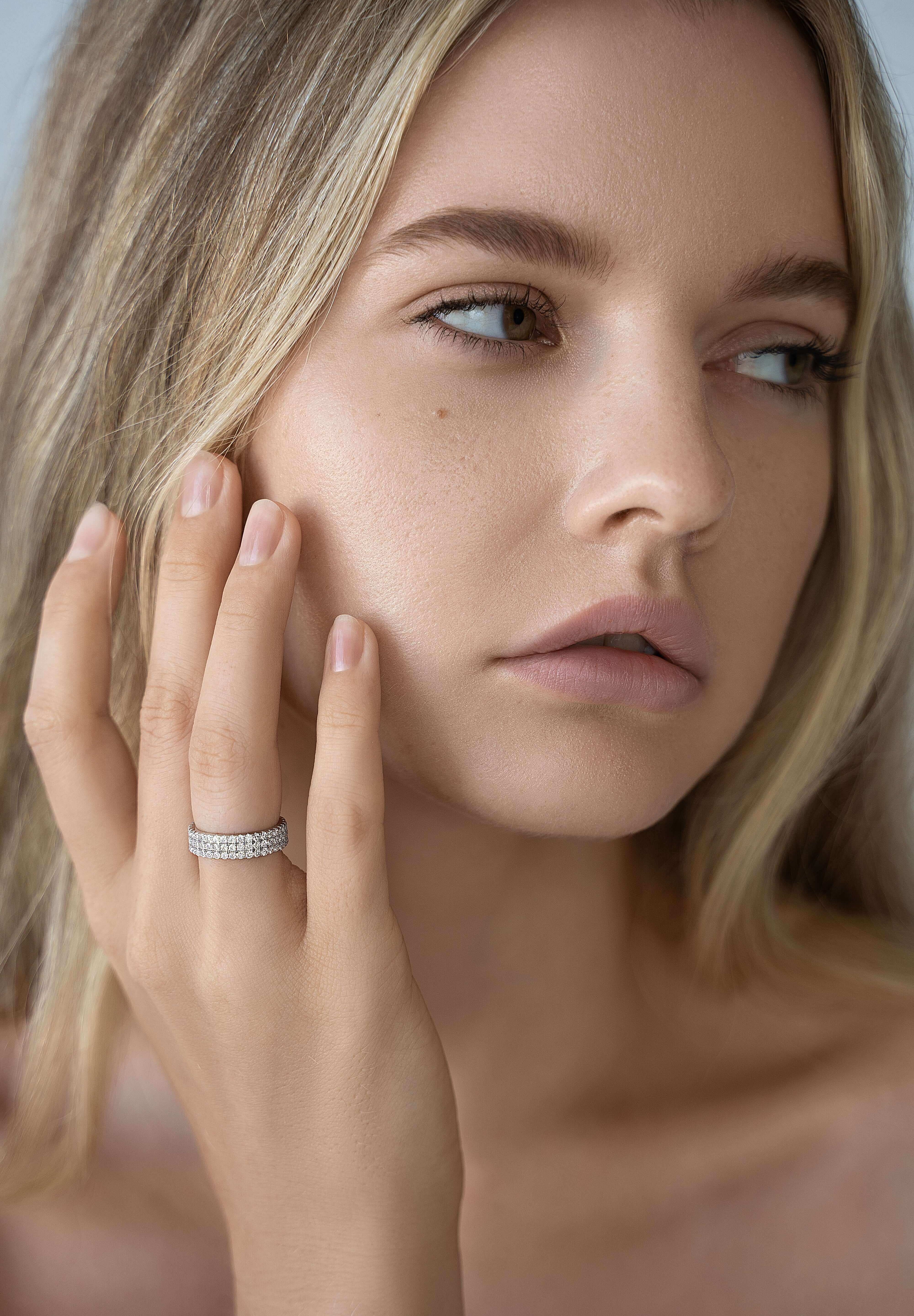 The Abebi Ring by Viviana Halil — triple eternity ring in sterling silver.