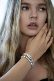 Editorial jewelry photo — The Alaia Bracelet, quiet luxury for modern icons by Viviana Halil of Beverly Hills. 