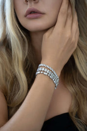 Diamond-free statement bracelet styled on wrist — The Alaia Bracelet by Viviana Halil of Beverly Hills. 