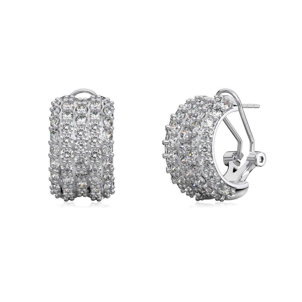 Fine jewelry craftsmanship detail — The Amira Earrings with precision-set stones.