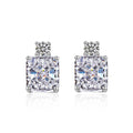 The Aria Earrings Princess-cut Studs in Sterling Silver by Viviana Halil