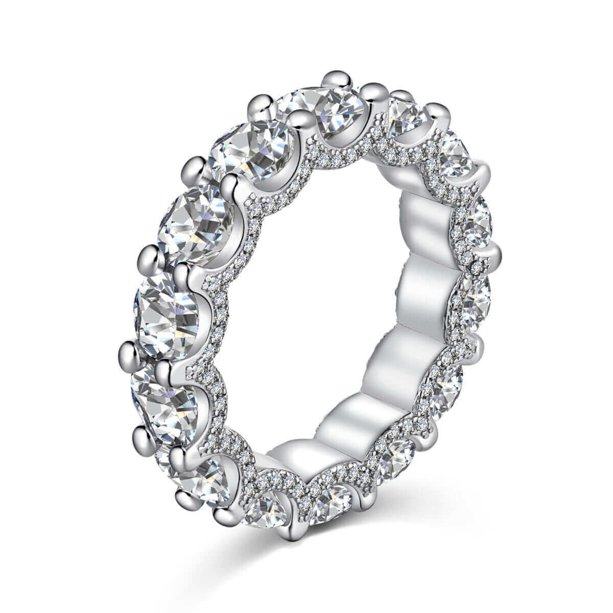 Close-up of The Bellisima Ring showcasing full pavé brilliance from every angle by Viviana Halil. 