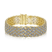 The Chiara Bracelet bold mesh bracelet in 18k gold-coated sterling silver by Viviana Halil. 