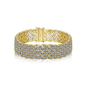 The Chiara Pavé Wide Mesh Bracelet in 18k Gold Vermeil by Viviana Halil