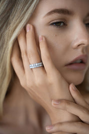 Editorial jewelry image of The Daliah Ring — soft luxury for modern icons.