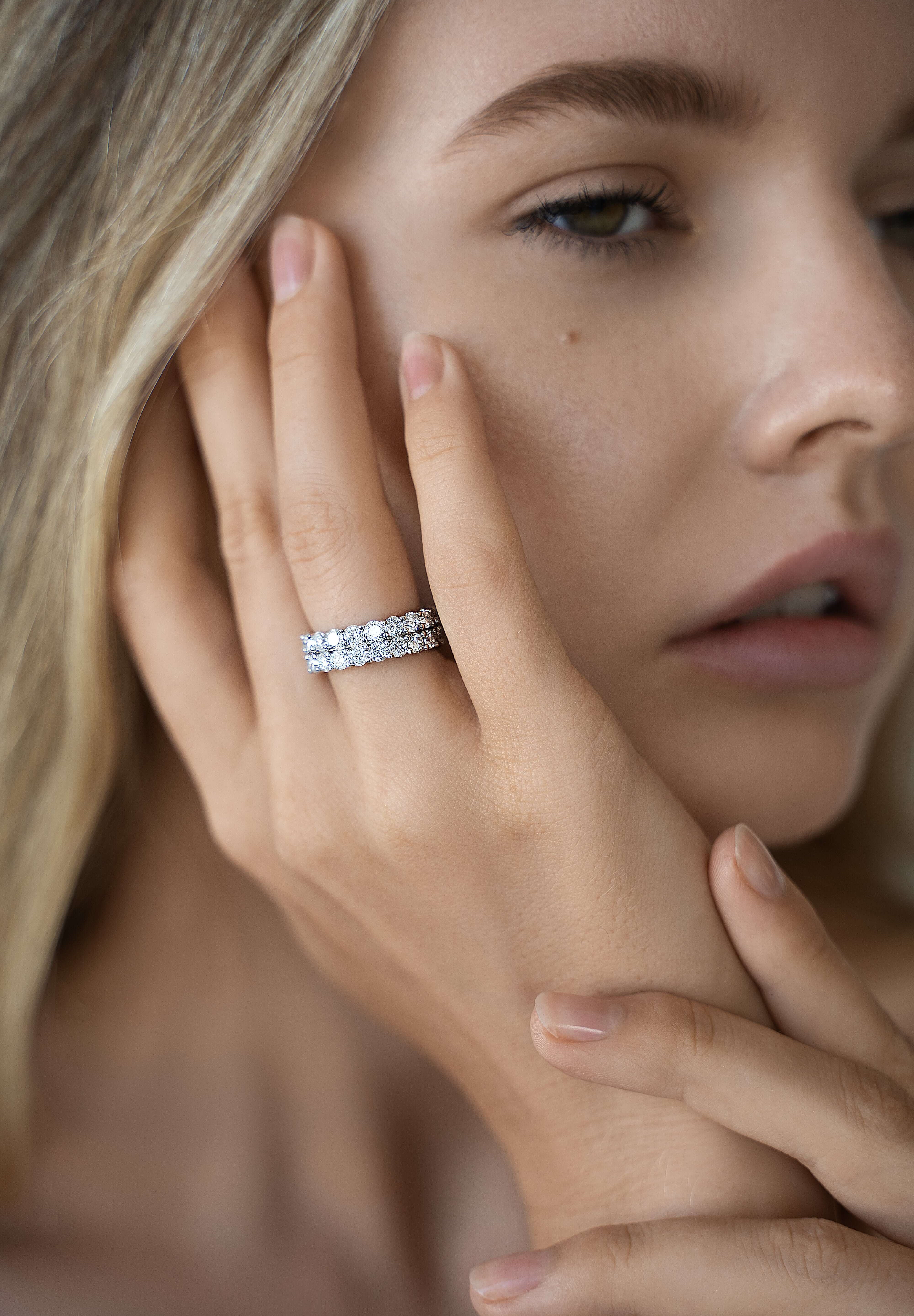 Editorial jewelry image of The Daliah Ring — soft luxury for modern icons.