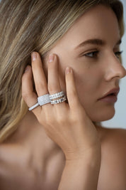 Fine jewelry craftsmanship detail — The Daliah Ring in pure sterling silver by Viviana Halil. 