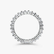 Sterling silver double eternity ring styled on hand — The Davina by VH.
