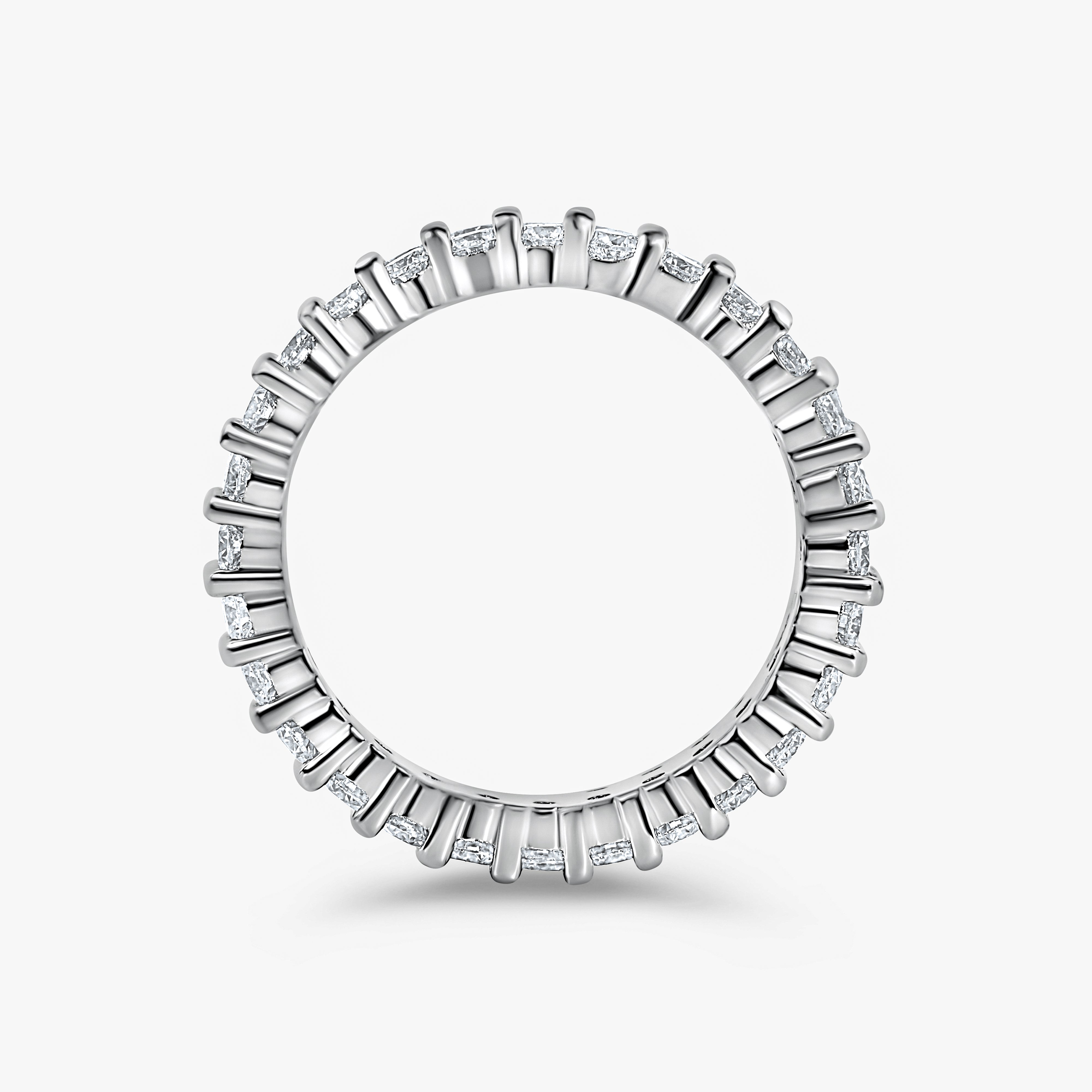 Sterling silver double eternity ring styled on hand — The Davina by VH.