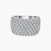 The Esmé Wide Pavé Dome Moissanite Band Ring in 925 Silver by Viviana Halil