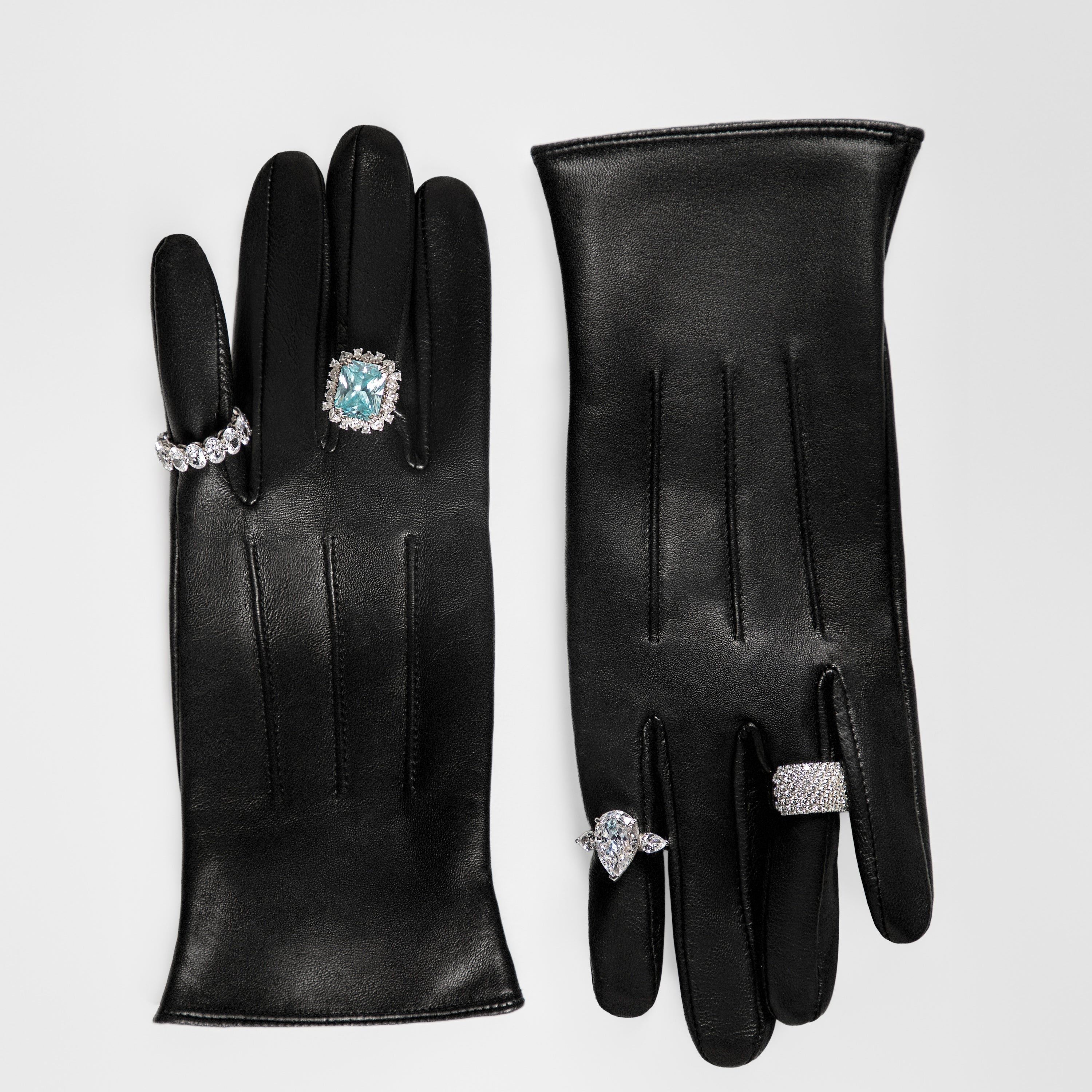 Editorial image of The Georgina Ring — high-fashion statement jewelry by Viviana Halil.