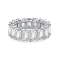 The Kylie emerald-cut eternity band in sterling silver with a full circle of hand-set VH zirconia stones by Viviana Halil