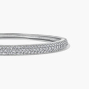 Fine jewelry craftsmanship detail — The Maeve Bangle in pure sterling silver by Viviana Halil from Beverly Hills. 