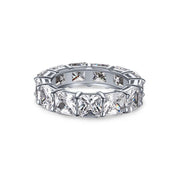 The Mia Ring sterling silver princess cut diamond free eternity band by Viviana Halil.