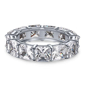 Luxury sterling silver princess cut eternity band ring by Viviana Halil