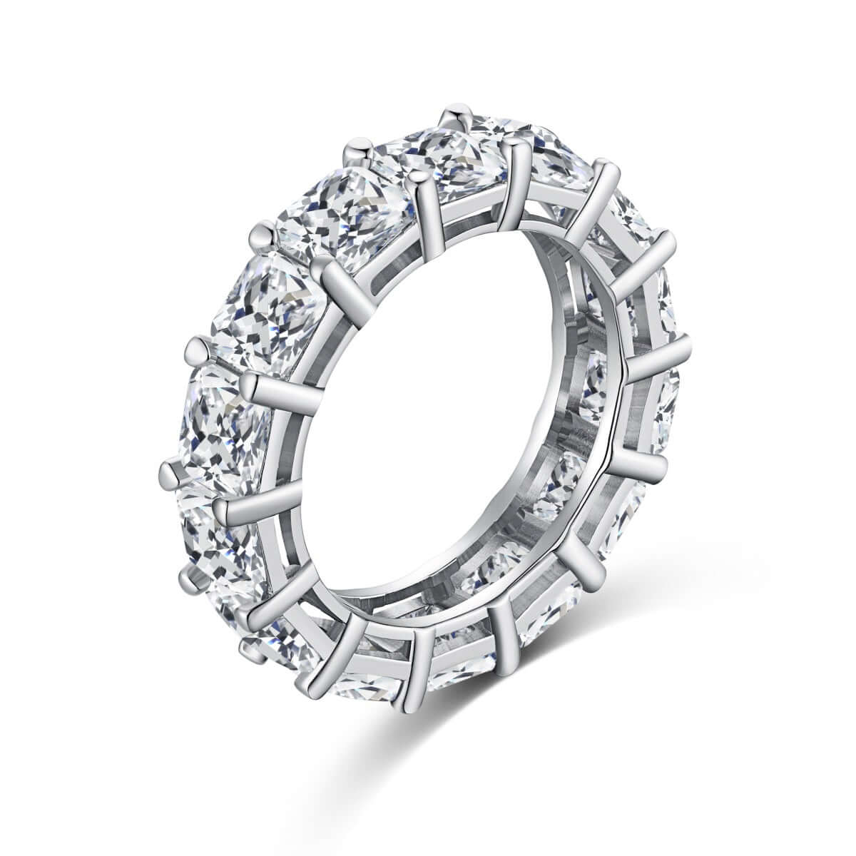 Luxury sterling silver princess cut eternity ring by Viviana Halil
