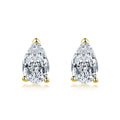The Milano Stud Earrings 18k gold pear cut diamond alternative Viviana Halil. 