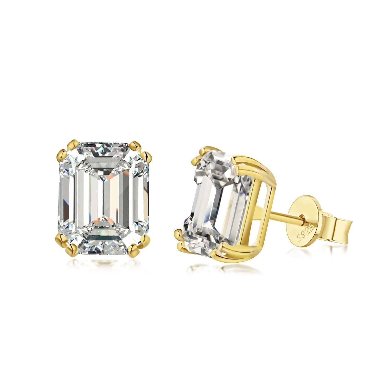 The Monaco Stud 18k gold diamond alternative earrings