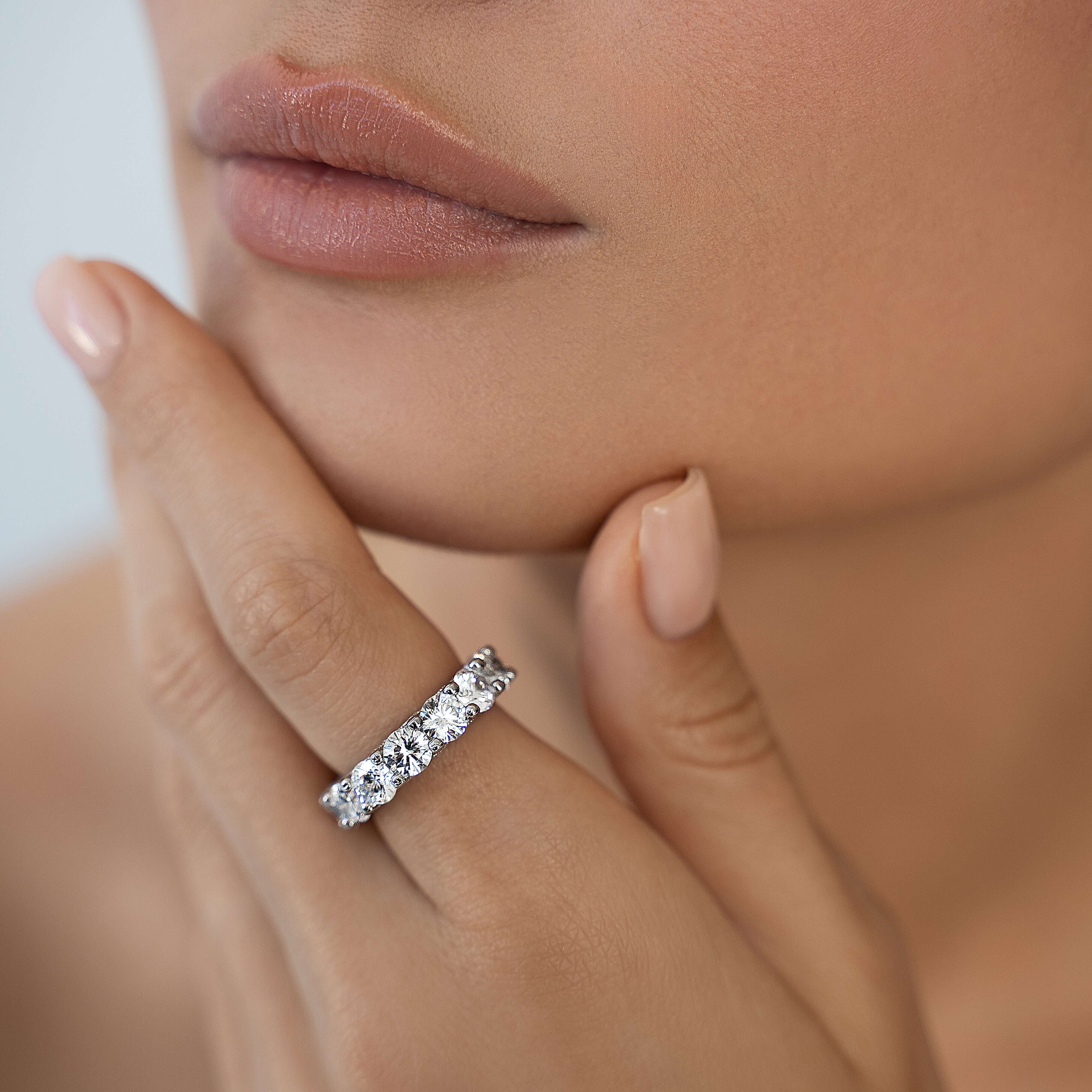 The Olivia Ring sterling silver diamond alternative jewelry by Viviana Halil from Beverly Hills. 
