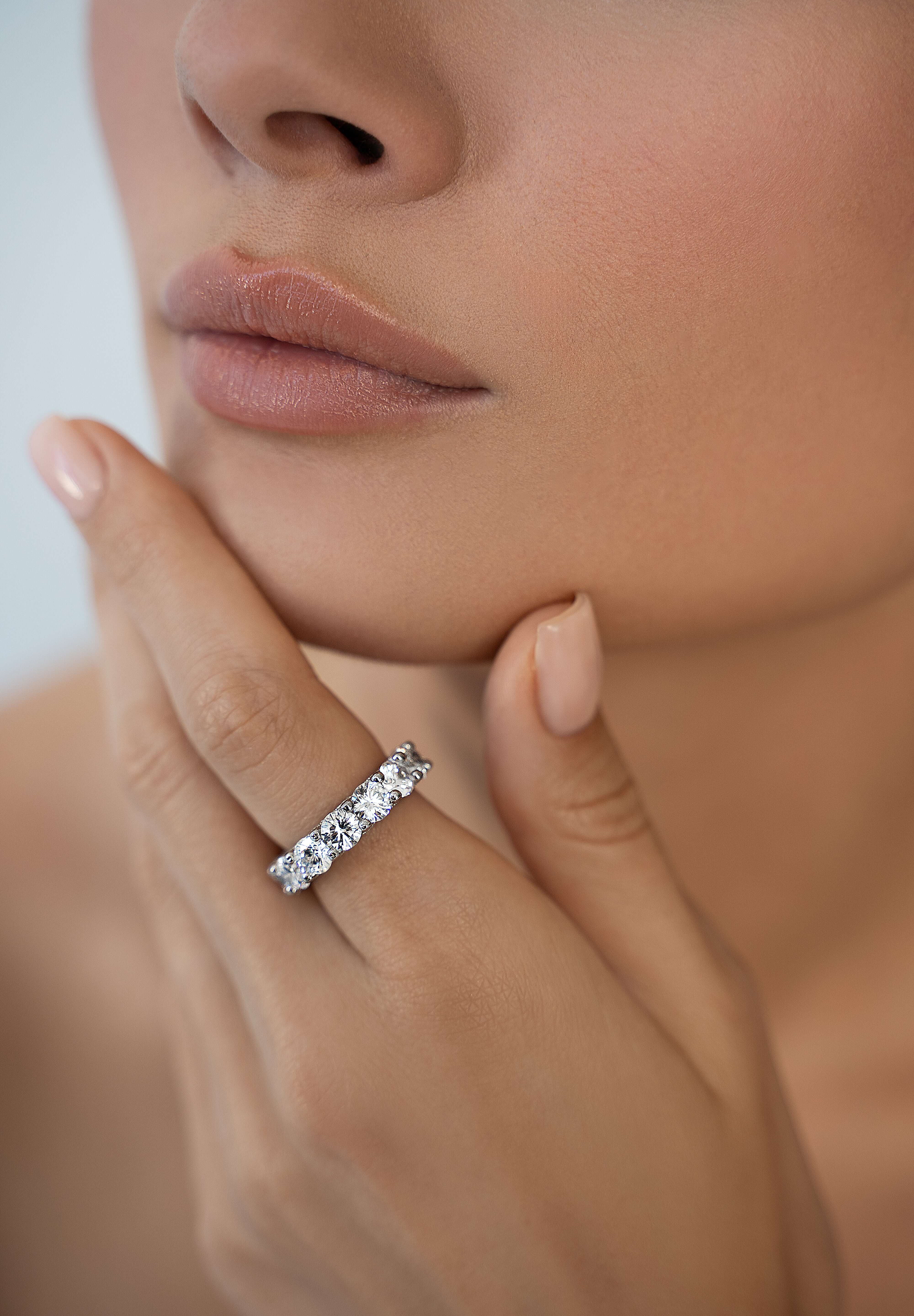 The Olivia Ring sterling silver diamond alternative jewelry by Viviana Halil from Beverly Hills. 
