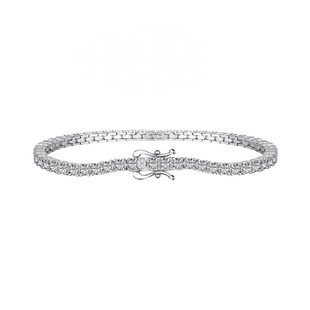 The Petite luxxe tenne cubic zirconia sterling silver tennis bracelet by Viviana Halil.