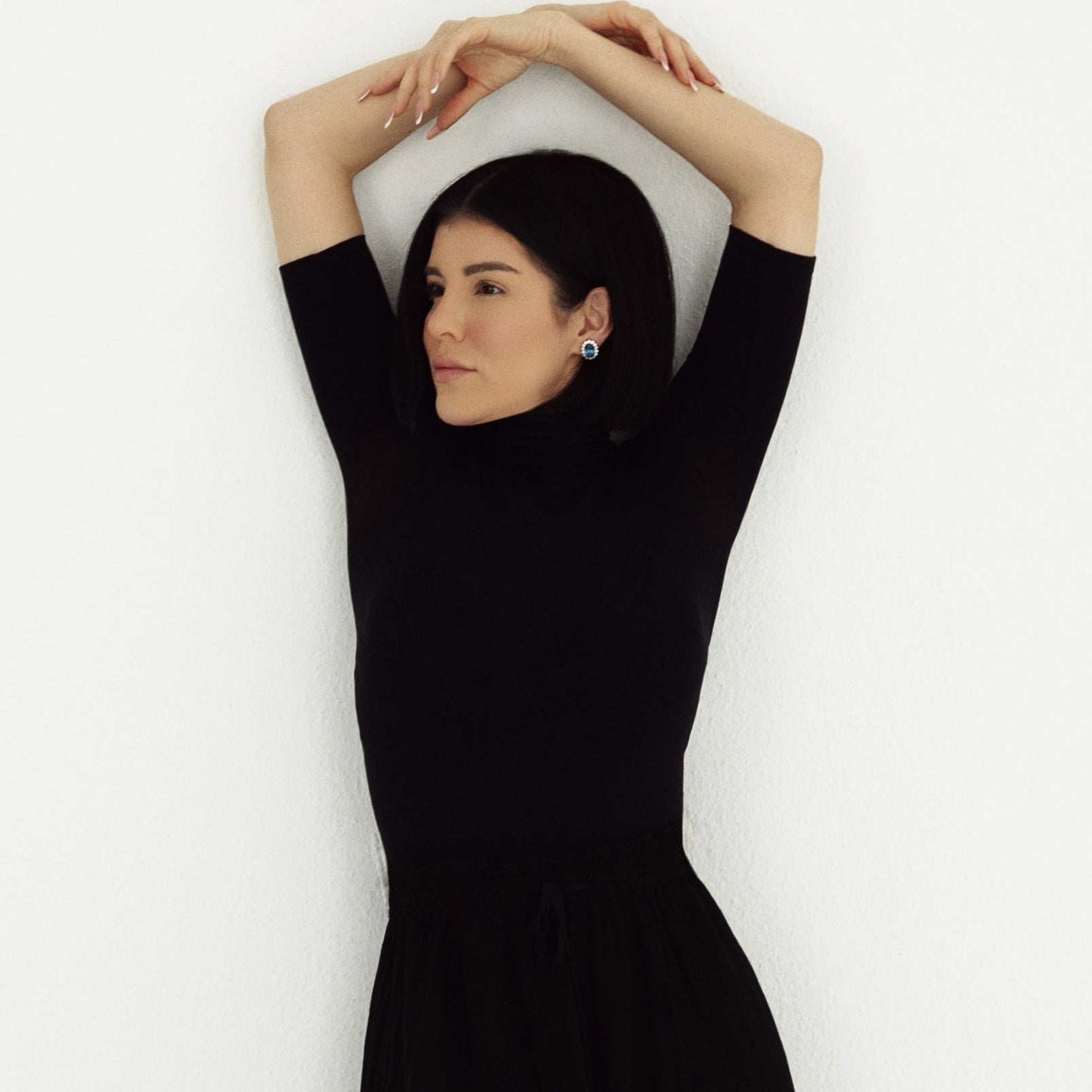 The Princess Diana stud earring pure sterling silver the perfect regal stud by Viviana Halil.