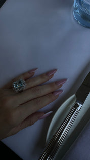Hand wearing The Sissi Ring by Viviana Halil from Beverly Hills. 