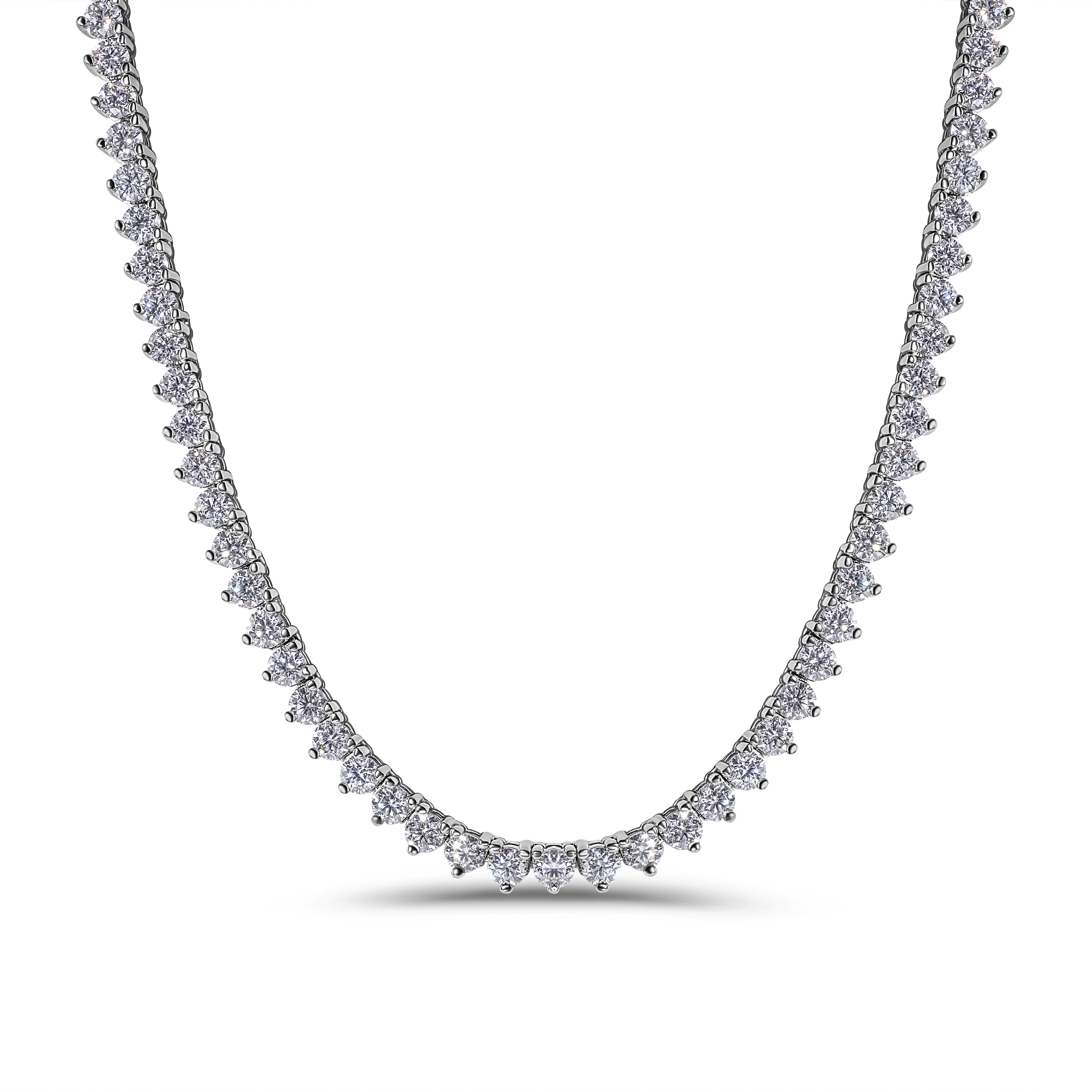 Close-up of The Soleil Tennis Necklace showcasing refined diamond-free brilliance by Viviana Halil from Beverly Hills. 
