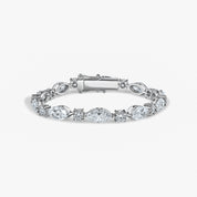 The Yves Bracelet sterling silver 12.5ct marquise round moissanite Viviana Halil