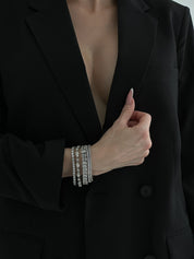 The Yves Bracelet sterling silver 12.5ct marquise round moissanite Viviana Halil