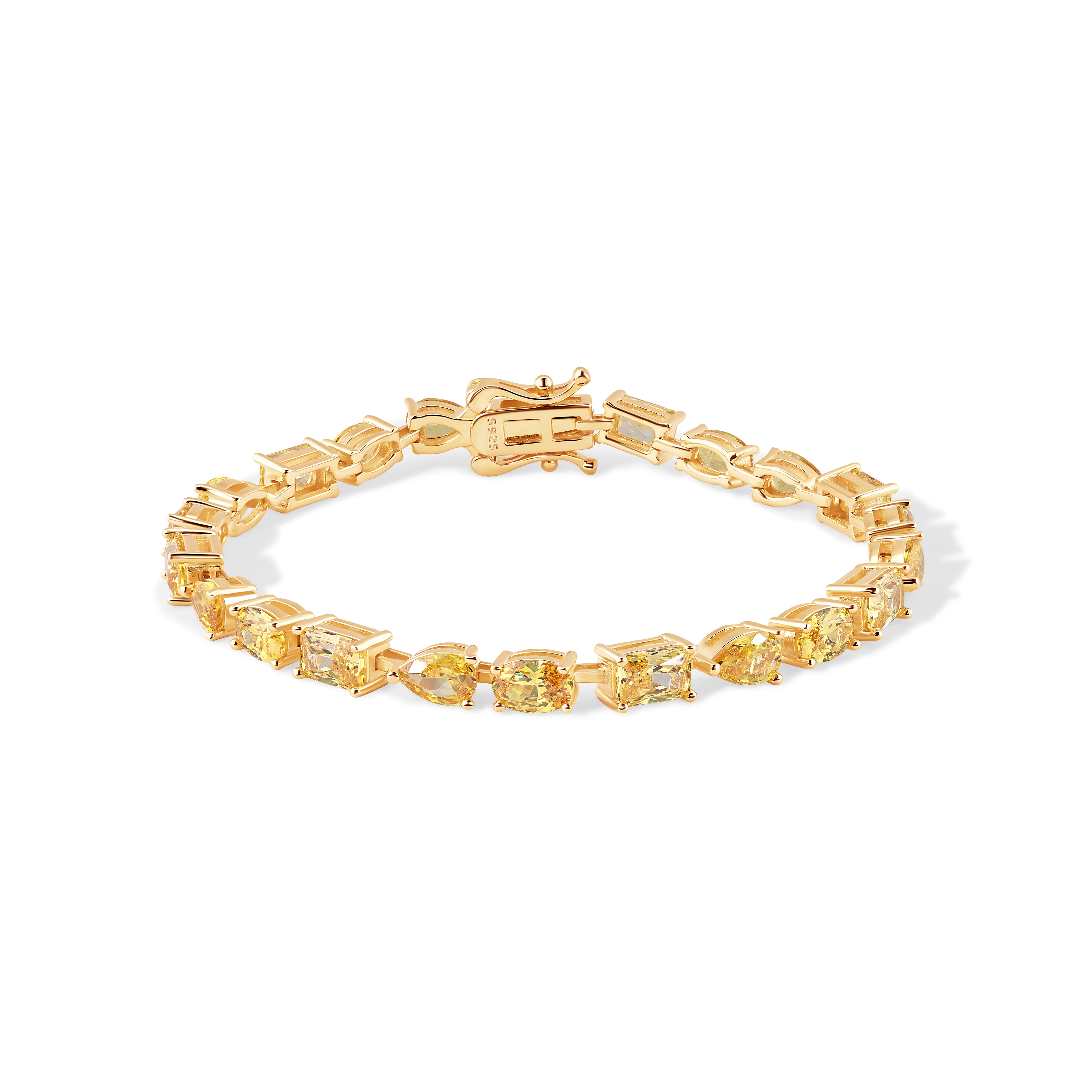 Zara multi-cut tennis bracelet in 18k gold sterling silver by Viviana Halil

