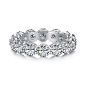 A classic eternity band style ring with round-cut premium zirconia stones set on pure sterling silver by Viviana Halil in Beverly Hills
