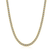18k gold coated sterling silver necklace featuring a row of round-cut premium zirconia stones by Viviana Halil 