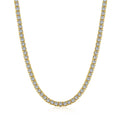 2mm gold vermeil tennis necklace with hand-set round diamond simulant stones by Viviana Halil
