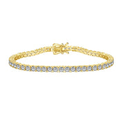 18k gold coated sterling silver tennis bracelet set with 2mm premium zirconia stones by viviana halil