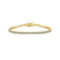 The Petite luxxe tenné cubic zirconia tennis bracelet in 18k gold vermeil by Viviana Halil.