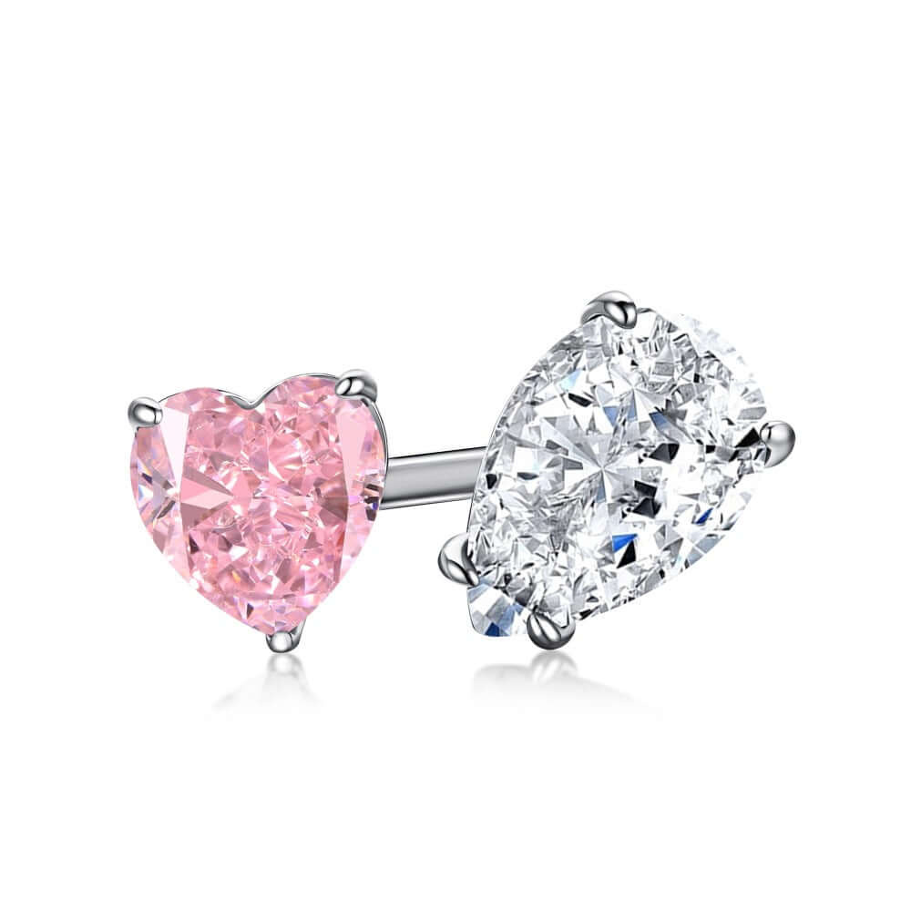 adjustable pear cut and heart cut cubic zirconia ring