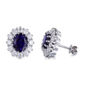 The Yahara Earrings in Lab Blue Sapphire