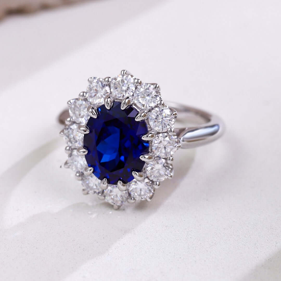 The Yahara Ring in Lab Blue Sapphire