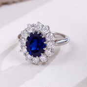 The Yahara Ring in Lab Blue Sapphire