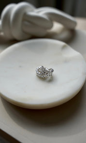 The Gigi Earrings | Modern Emerald Baguette Sterling Silver Huggies