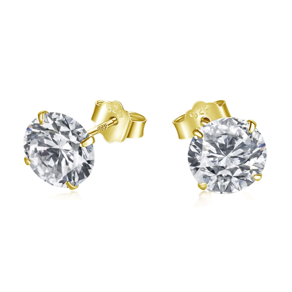 round cut cubic zirconia earrings